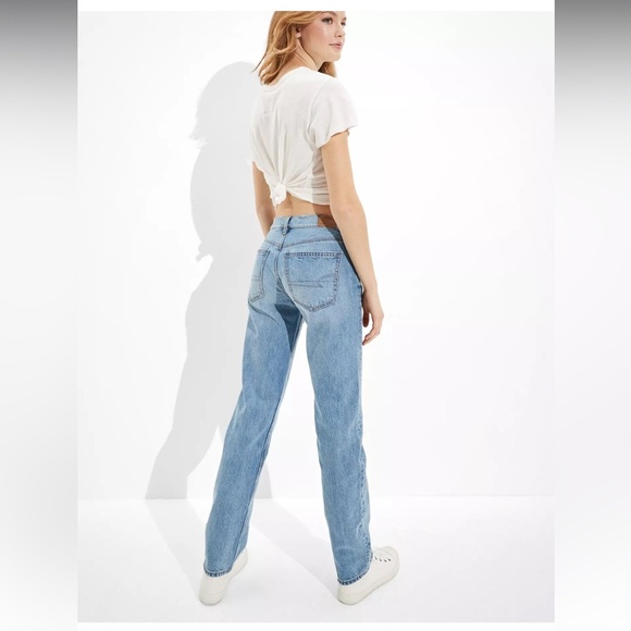 American Eagle 90s low rise y2k straight jeans in light wash size 16/33- NWT - Picture 4 of 12